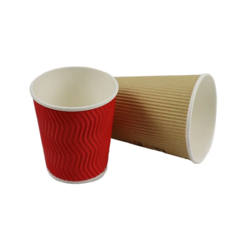 Одноразовый бумажный стакан в полоску для горячего