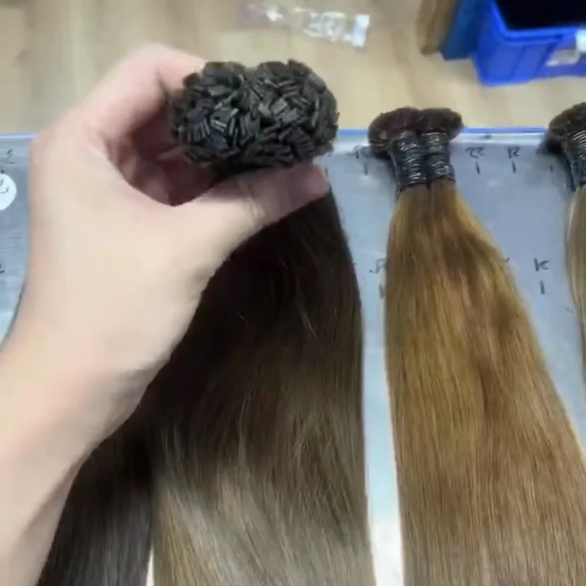 Double Drawn Raw Virgin Hair V U Flat Tip Pre Bond Flat Tips Human Hair Extension Cabelo