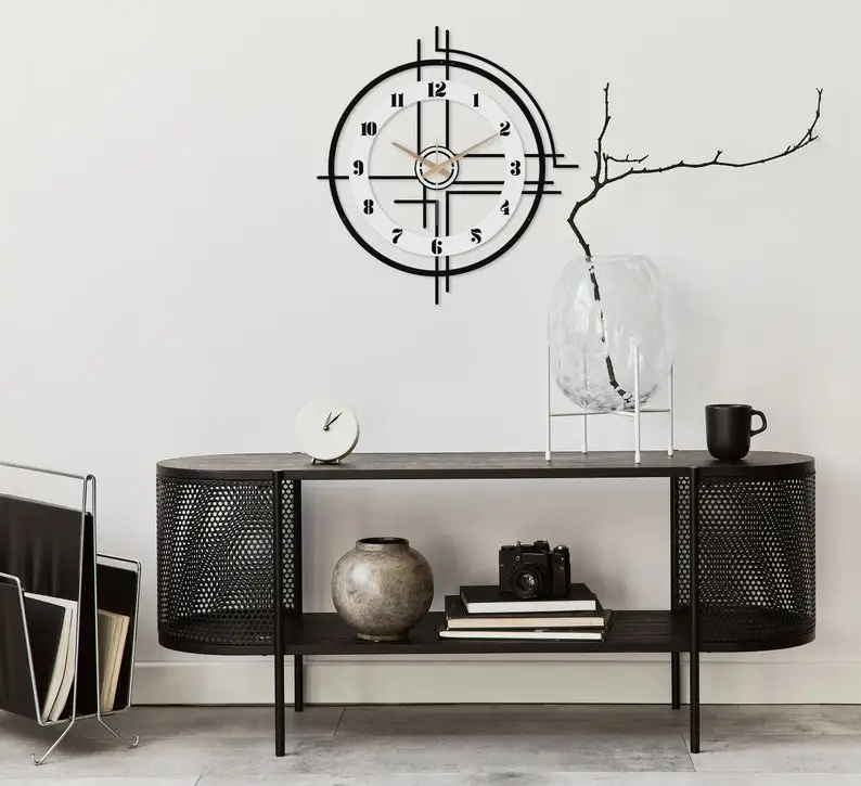 Home Decoration Big Clocks With number Wholesale Handmade Creative Metal Modern Wall Clock Livingroom Decorative custom Clock