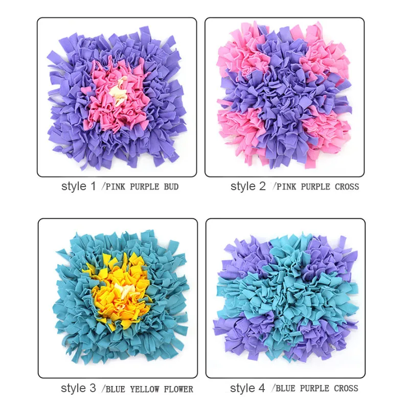 Puppy Dog Training Pad Sniffing Washable 45*45CM Spliced Pet Feeding Nosework Puzzle Snuffle Mat