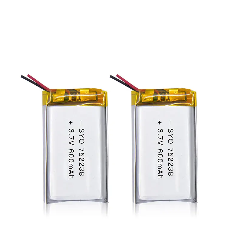 
752238 polymer lithium battery 600mAh for Medical instrument blood glucose meter blood pressure meter lithium battery 