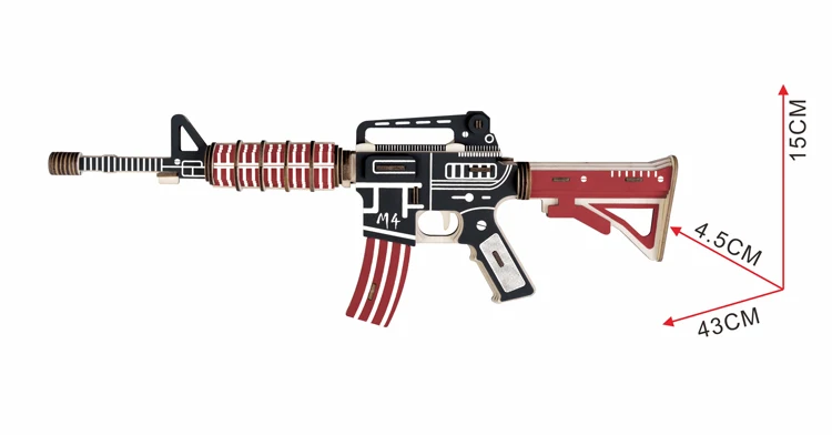 New-Land 3D Puzzle Educational Wooden Toys of Machine Gun