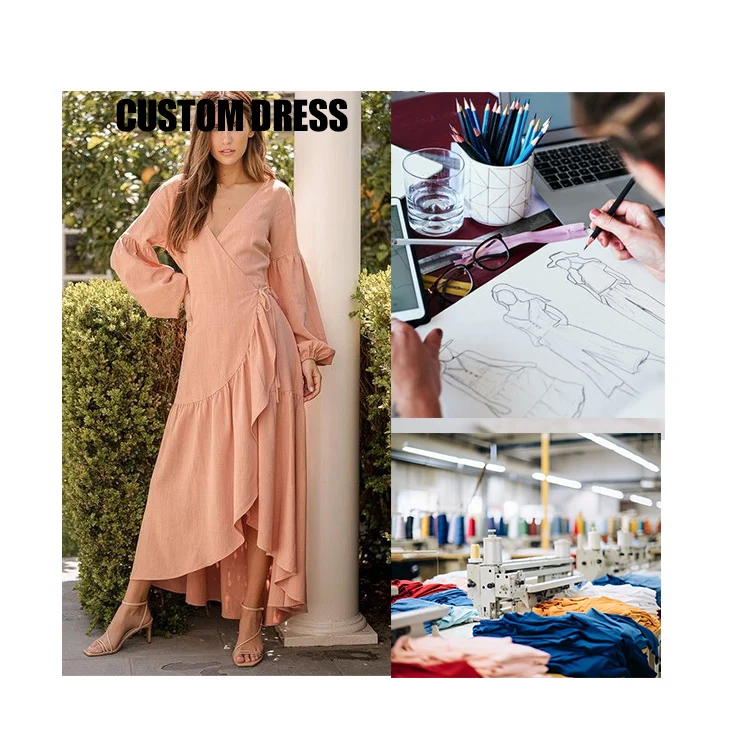 Chinese Women Clothing Custom Sewing Services Manufacturers Apparel Casual linen maxi Dress Supplier Customize Factory In China