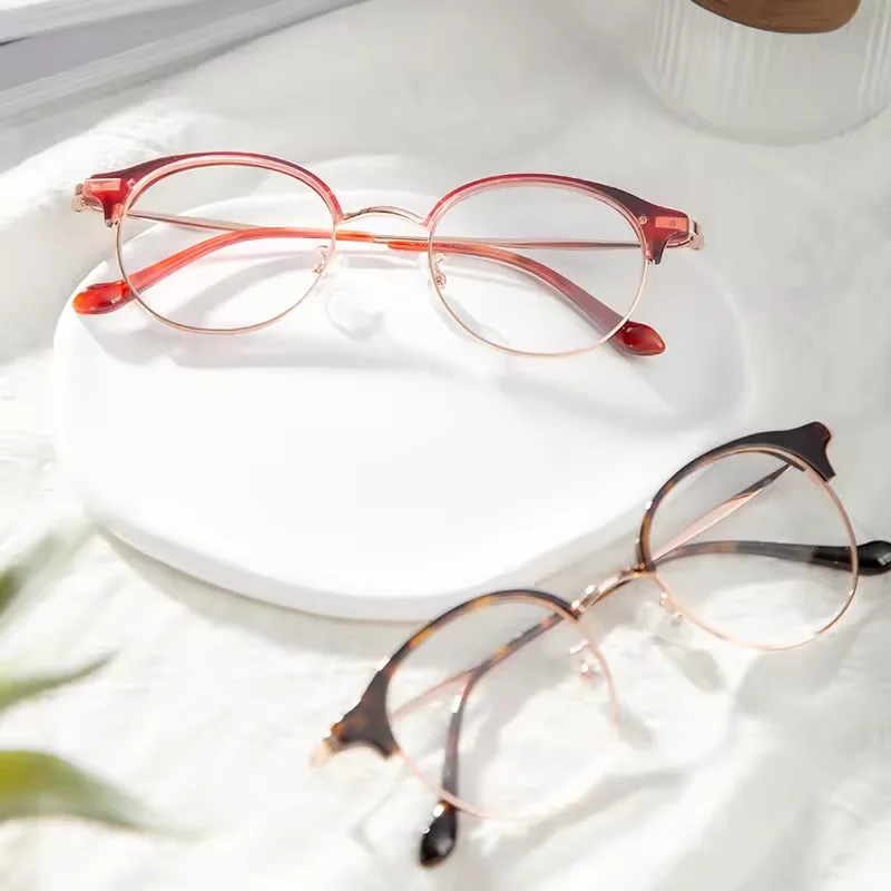 Brand New Model Eye Glasses Frames High Quality Metal Acetate Eyewear Optical Frame For Women
