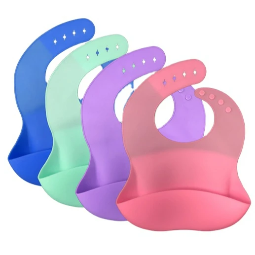 
Силиконовый нагрудник для младенцев, удобный и легко моющийся, помощь при еде младенца 