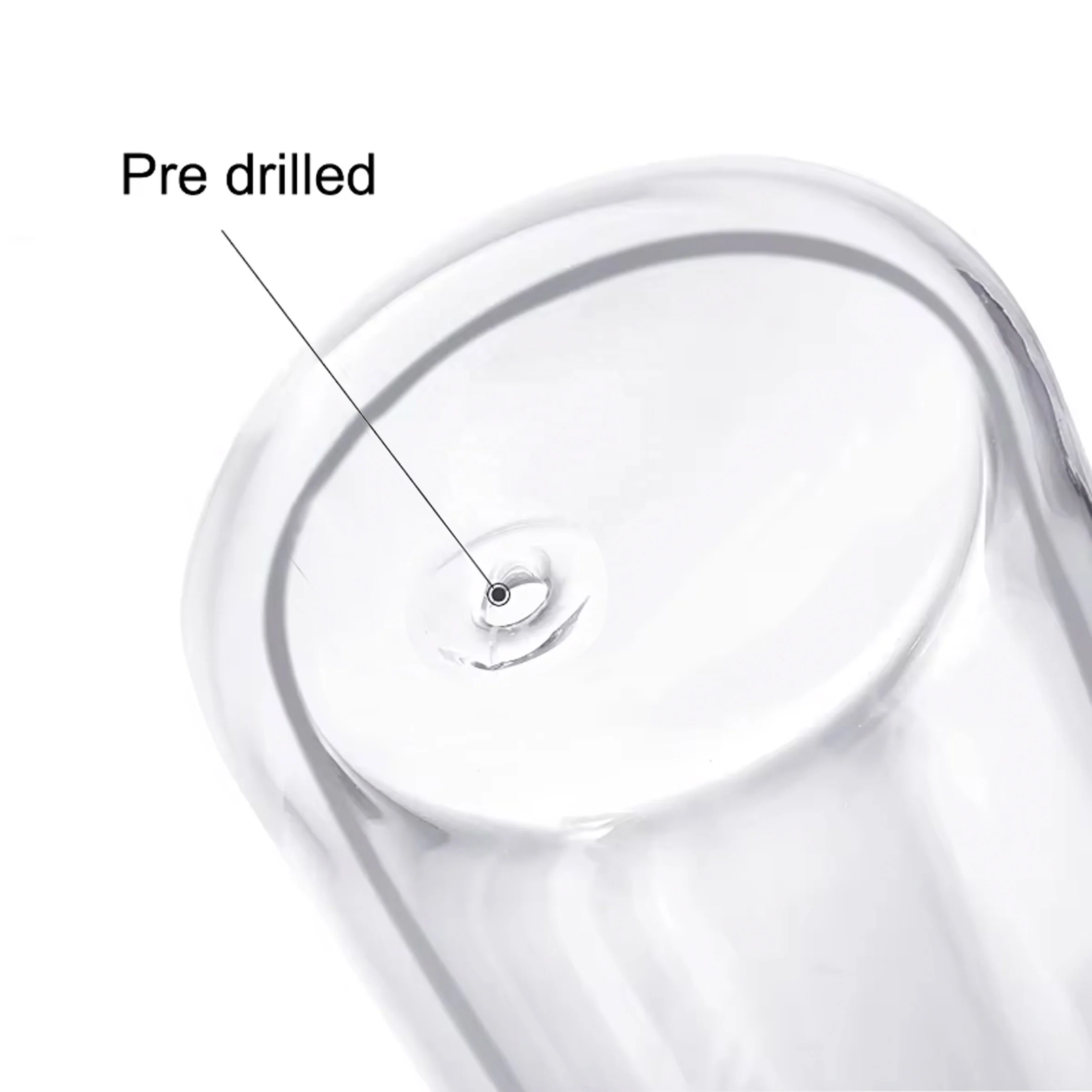 Hot Sale  double walled plastic can with Pre-Drilled plastic tumbler soda beer can with pre-drilled Snow Globe plastic can