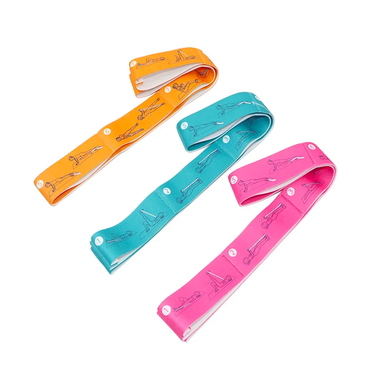 Low Moq Yoga Strap Manufacturer Different Color Resistance Strap Belt With Multi-section Digital Tension