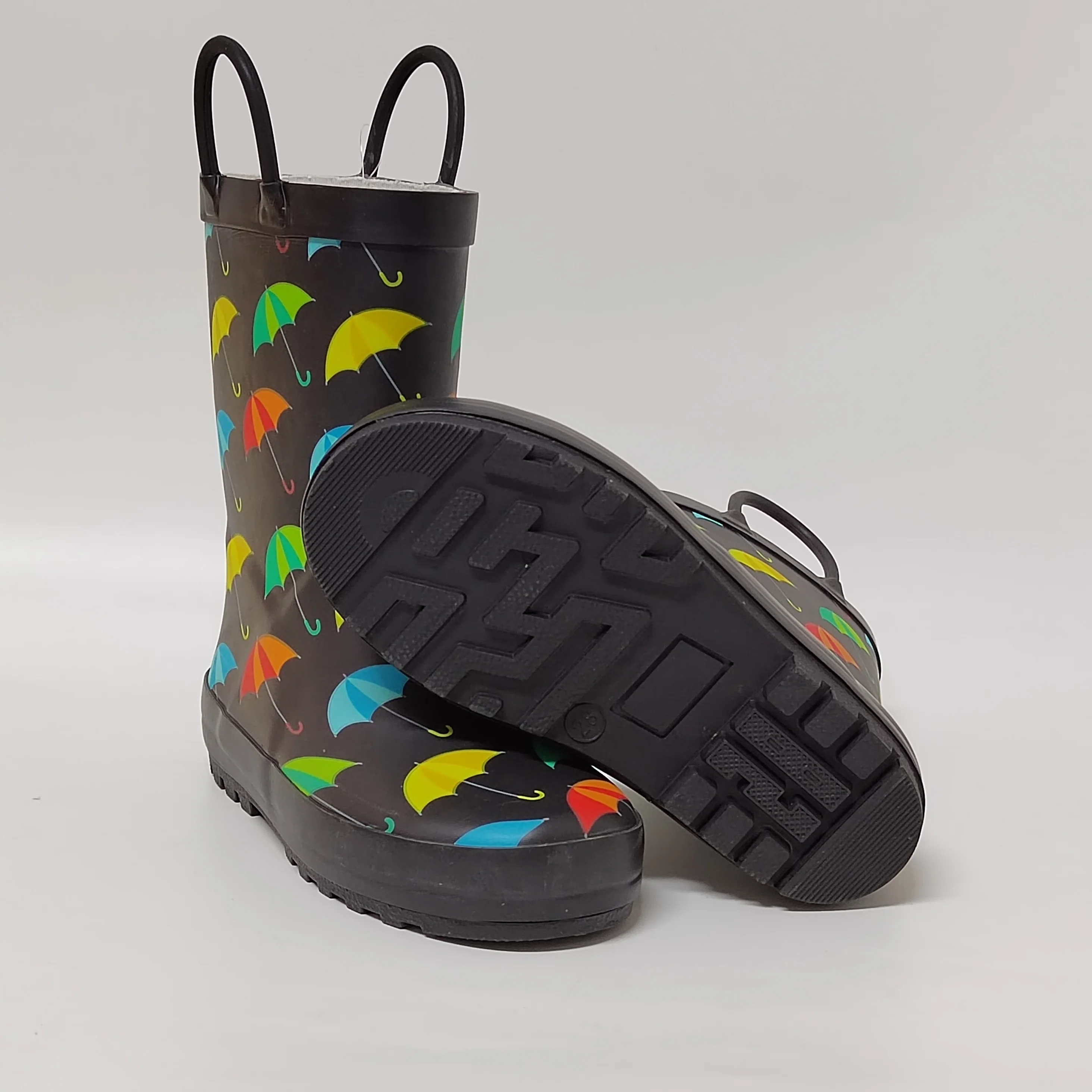 the most popular design umbrella printing color lining rubber wellies for children