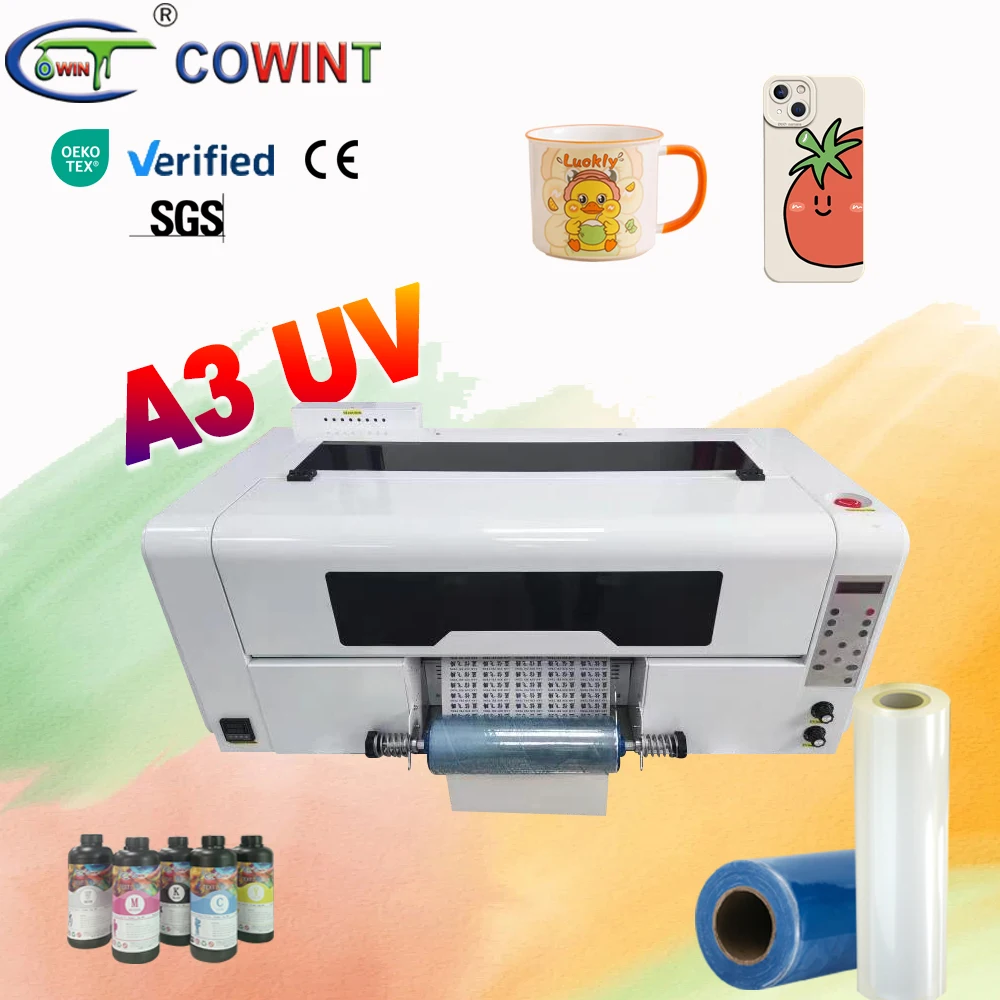 Cowint uv printer flatbed printing machine a3 uv dtf printer with laminator wholesale price uv dtf machine