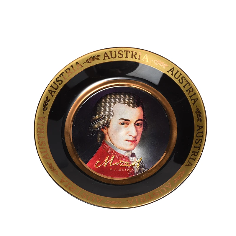 OEM Custom Logo Handmade Bulgaria Luxury Porcelain Austria Plate Rome Personalized Black Praha Ceramic Craft Plate