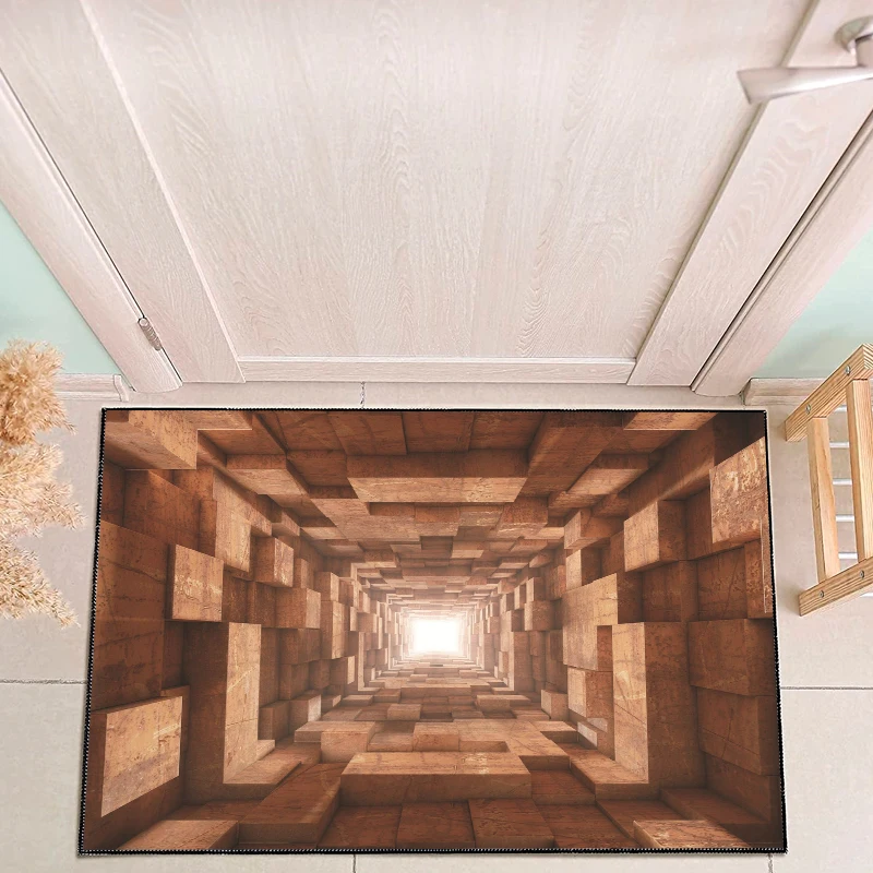custom 3d Stereo Dynamic Spiral print door carpets door mat cheap price for kitchen,living room,office