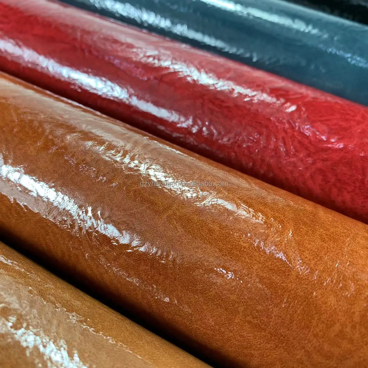 Shiny 1.2mm Waterproof smooth Painted oil PU Synthetic rexine leather for Sofa Bag Garment Furniture Decorative Chair Use