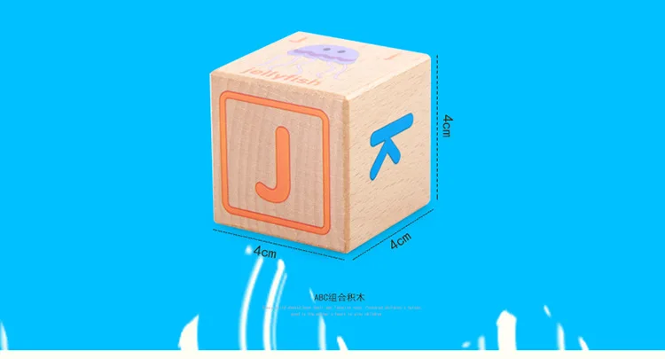 Wholesale Number Letter DIY Montessori Wooden Alphabet Building Block Toys for Kids Beech Wood Educational for Children WBC33