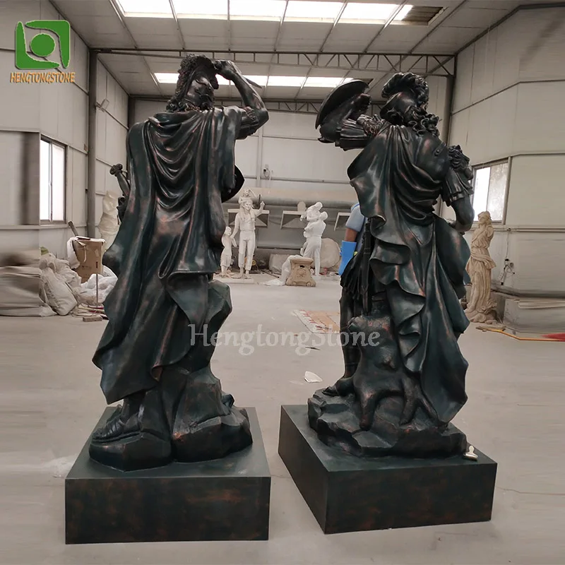 Customized Color Fiberglass Resin Angel Goddess Warrior Knight Statue