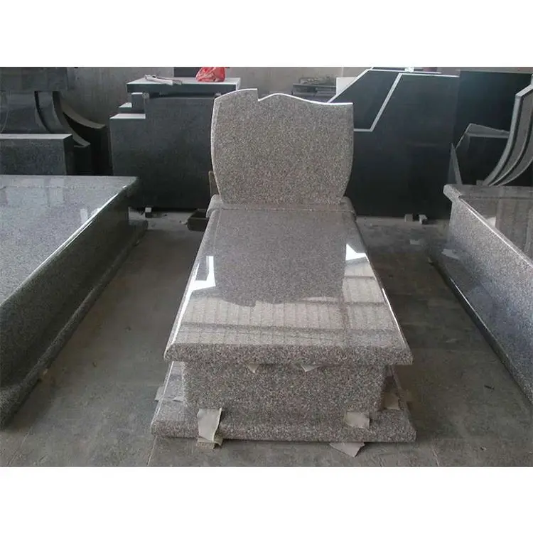 Cheap Price Cemetery Red Granite Ireland Headstone Tombstone Design