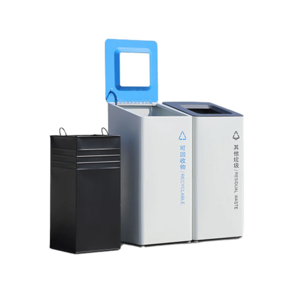 New Design Of Metal Stainless Steel Sorting Manufacturer Large Garbage Bin Road Outdoor Garbage Bin Litter Bin