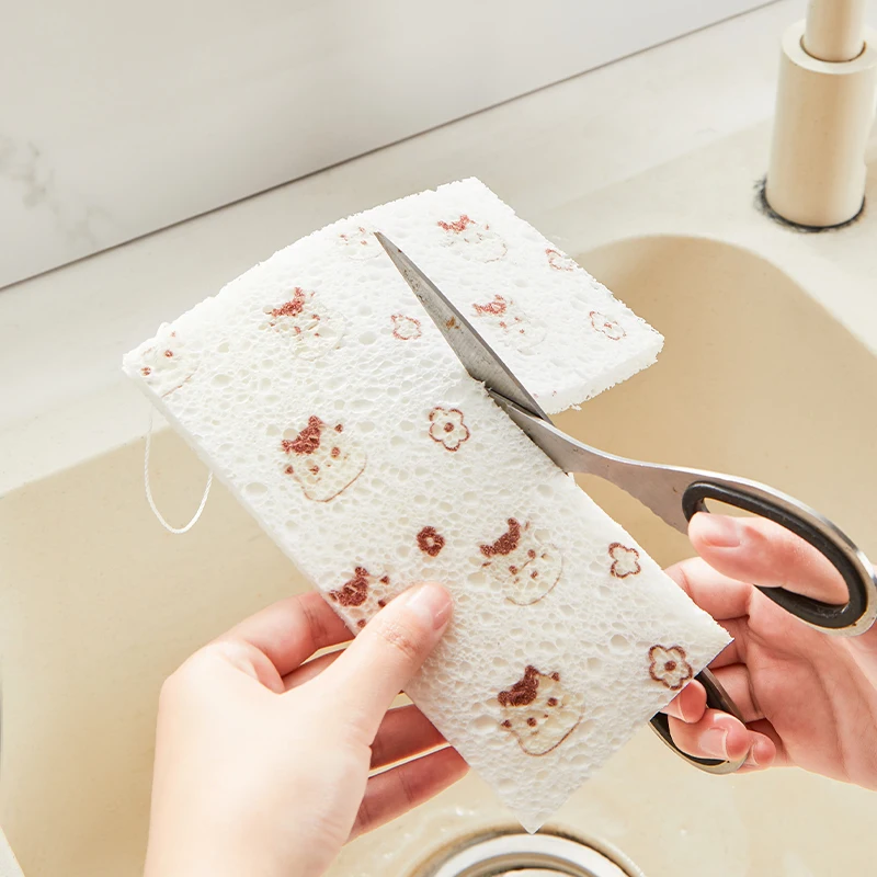 Hot Selling  Eco-Friendly Reusable Biodegradable Cellulose Material Dishwashing Cloth Kitchen Cleaning Towel Scouring Sponge