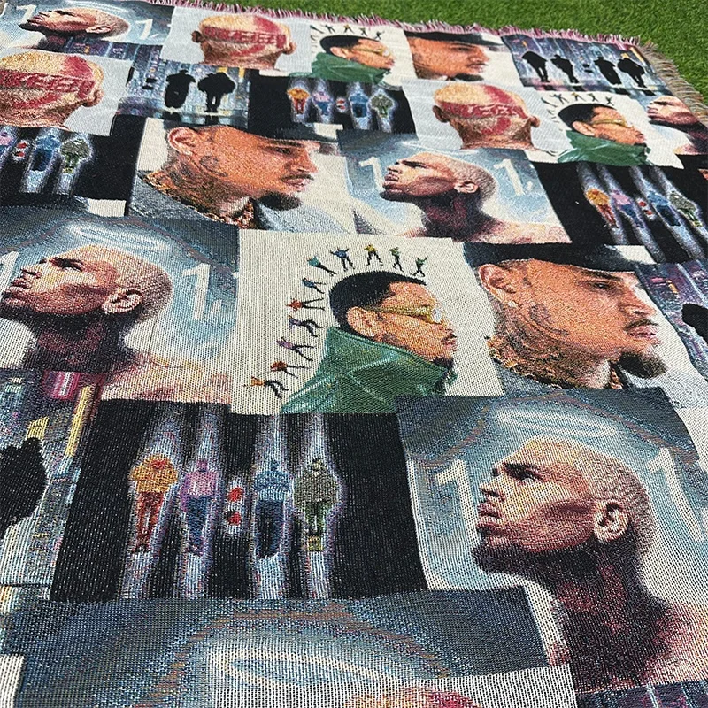 Custom Size Woven Tapestry Blanket Chris Brown Throw Rug and Throw Blanket Unique Custom Blanket