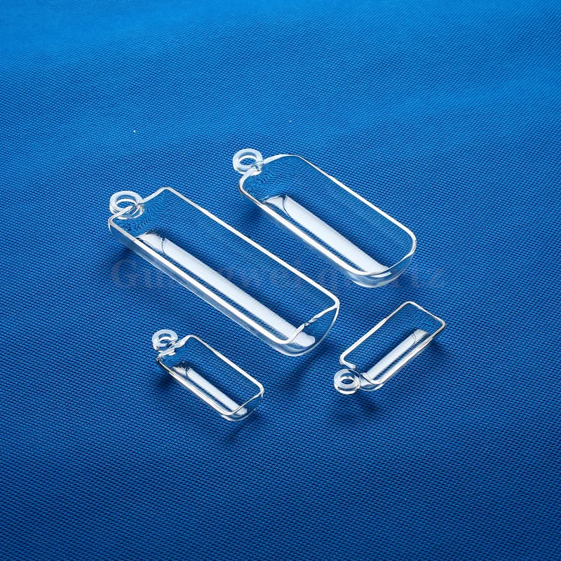 Customized semicircular quartz boat chemical loader fused quartz glass boat