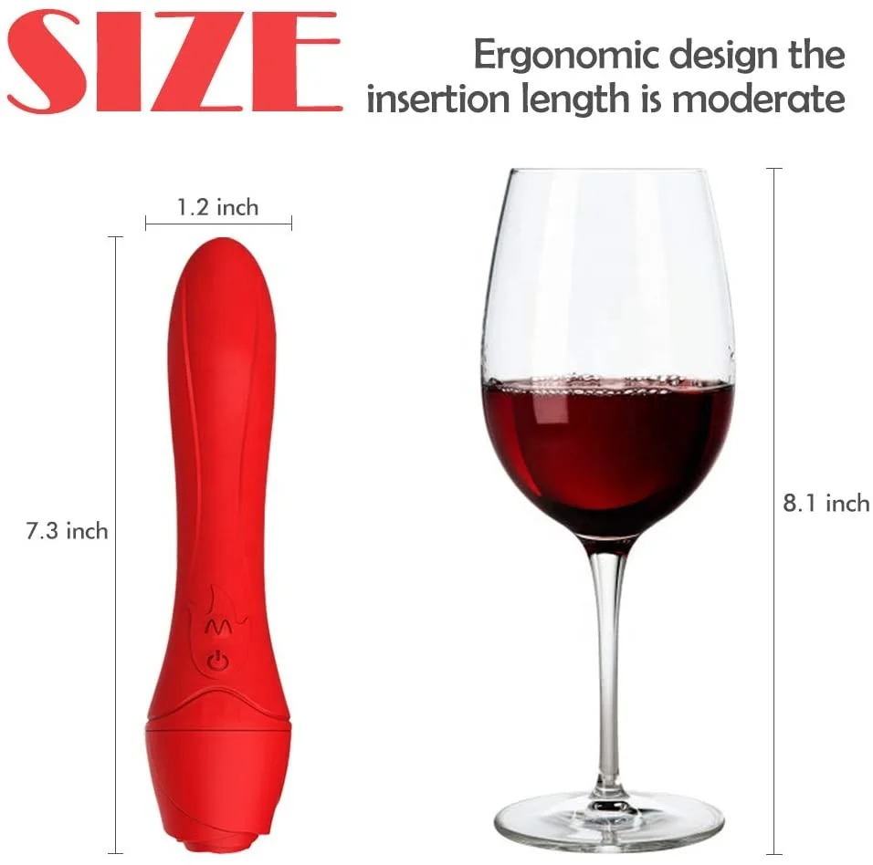 hot sale extended rose vibrator heated sex toy G spot clitoris stimulator woman vagina dildo vibrator