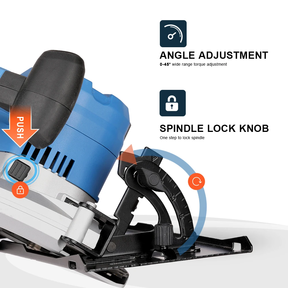 Cordless Circular Saw for Woodworking Handheld Li-Ion Powered Tool with Battery