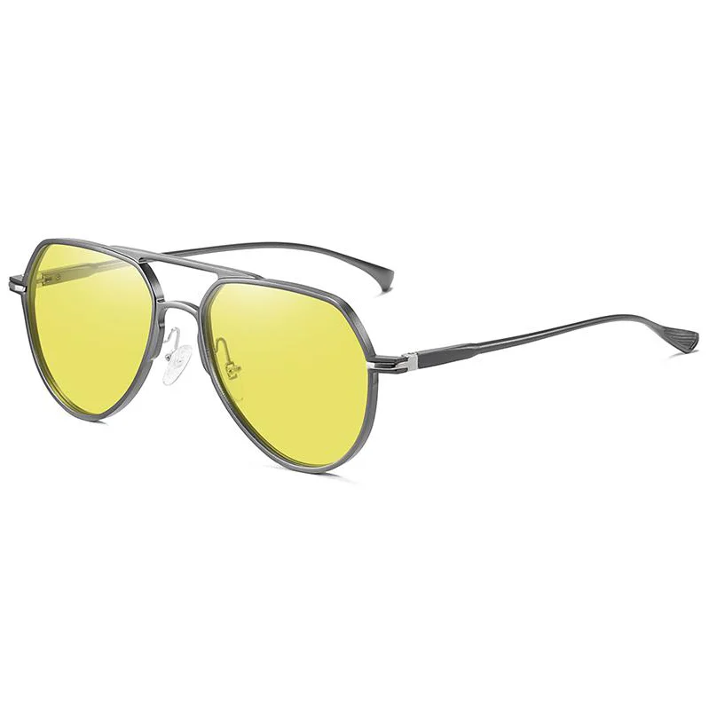 Good Quality Alloy+Aluminum Magnesium Frame TAC Lens Polarized Shades Night Vision Glasses UV400 Photochromic Sunglasses A18033