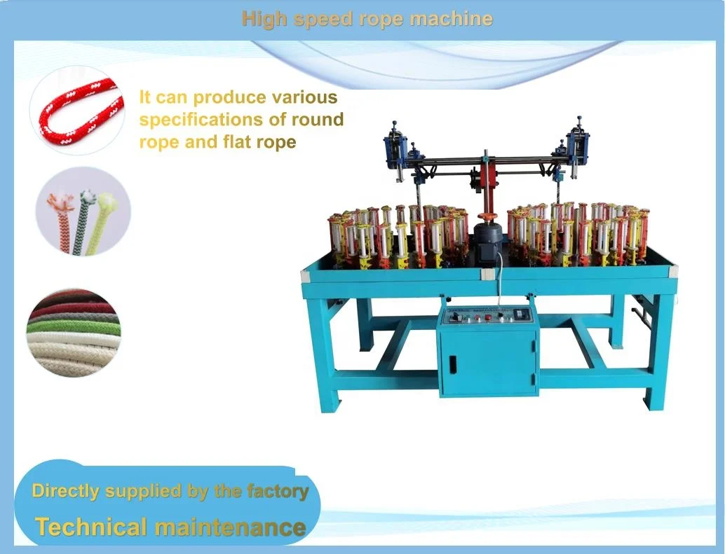 Manufacture High Speed Shoe Laces Braiding Machine for Sale China Training Power Technical Parts Video Support Package NET ROPE