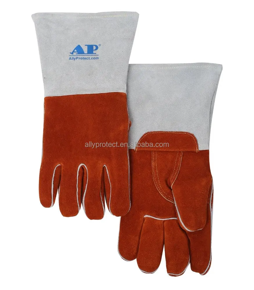 AP-2900 более 250 градусов Цельсия высокие термостойкие перчатки с шерстяной подкладкой в разрезе из воловьей кожи