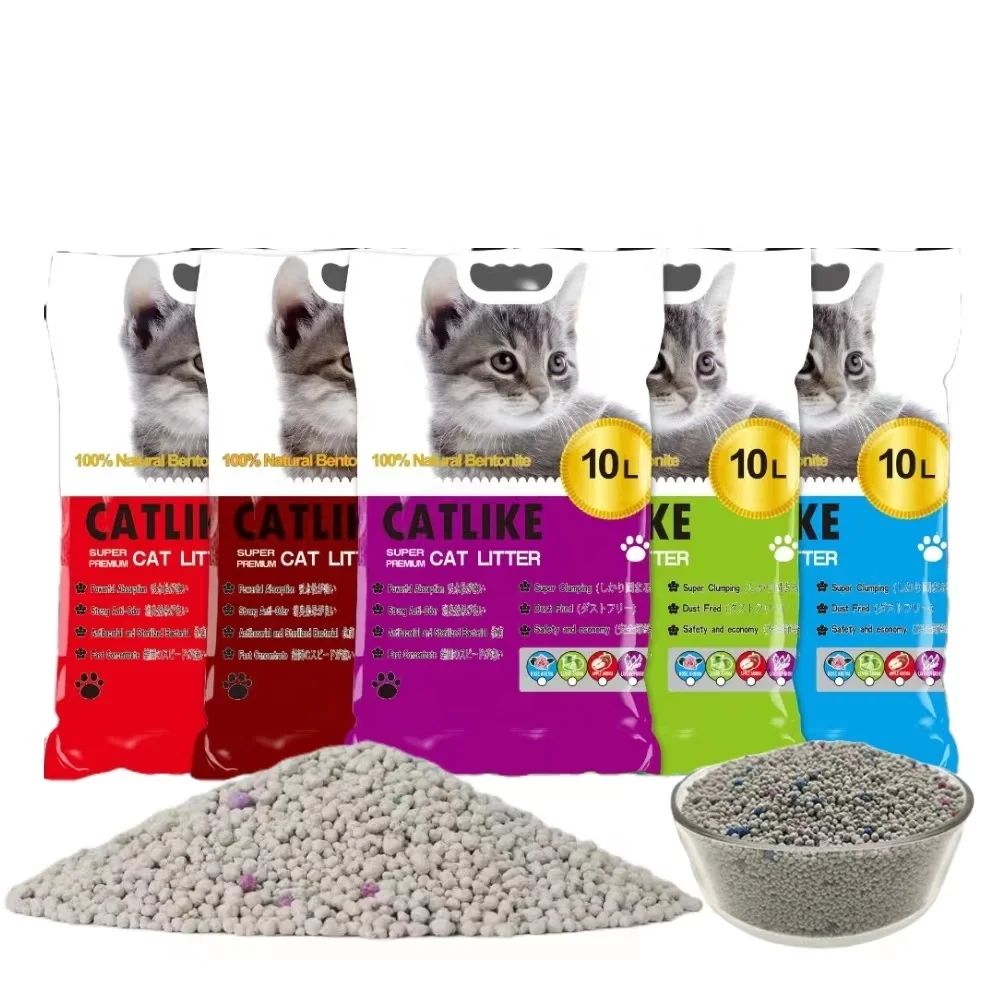 Best-Selling cat sand OEM pet product dust free super clumping bentonite cat litter