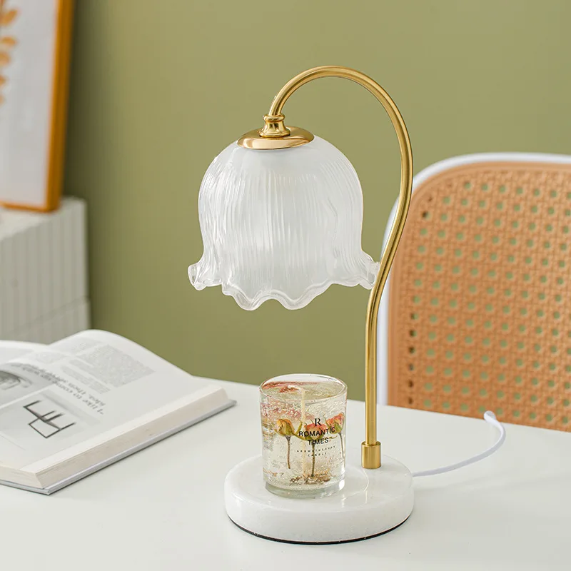 Marble Aromatherapy Candle Melting Lamp Romantic Bedroom Dimming Table Lamp Melting Wax Lamp