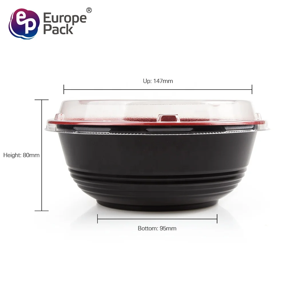 New products high quality 700ml disposable donburi plastic bowl with lids