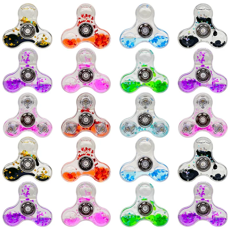 Luminous crystal gyroscope transparent LED fingertip gyroscope decompression toy quicksand light fidget spinner