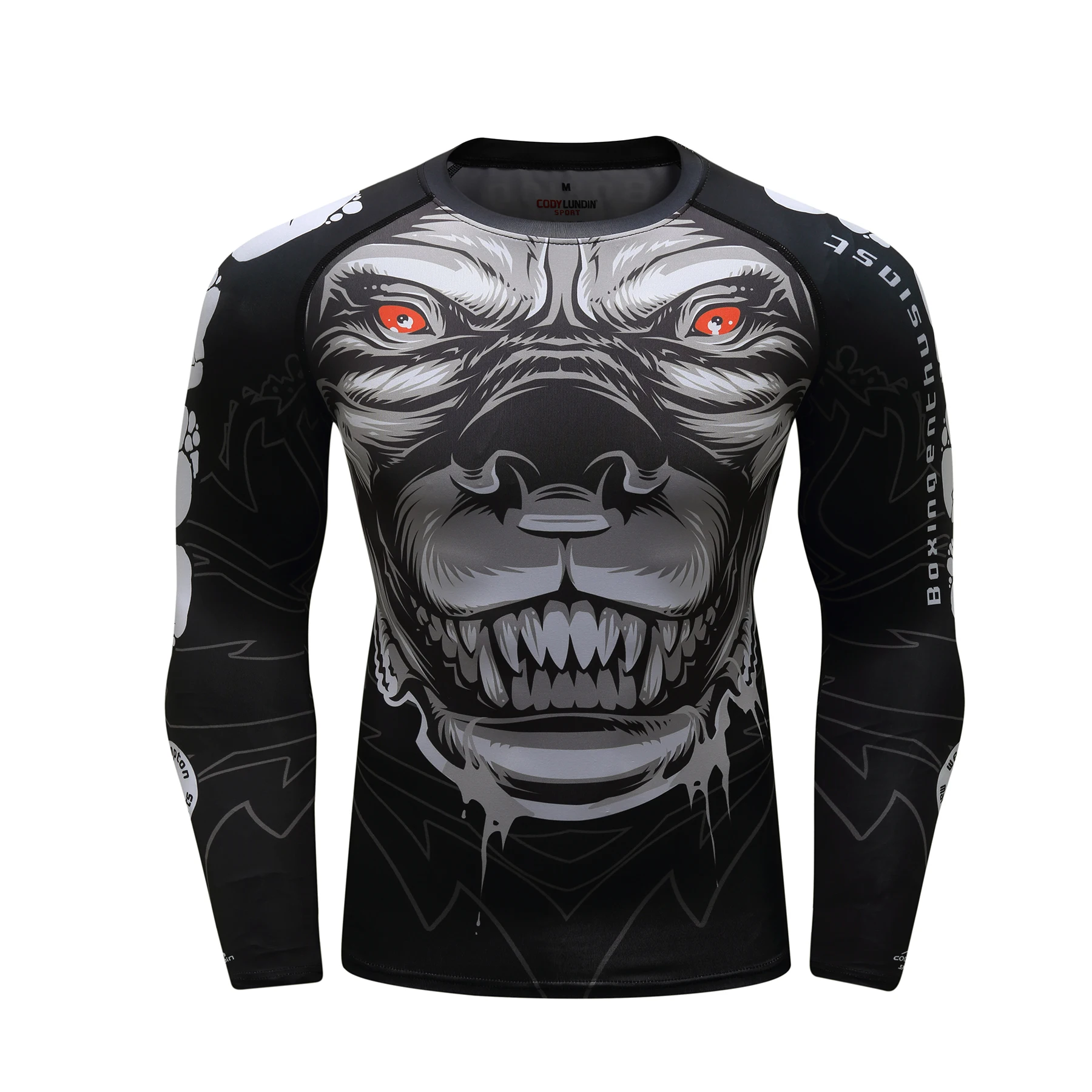 Custom Logo Men Running T-shirt Fitness Rash Guard Bodybuilding Cross Long Sleeve T-shirt
