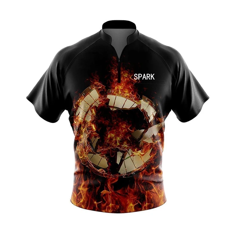 Custom Zipper Polo Darts Jersey Shirt High Quality Darts Club Shirt Custom Mens Shirts Sublimation Polo Jerseys
