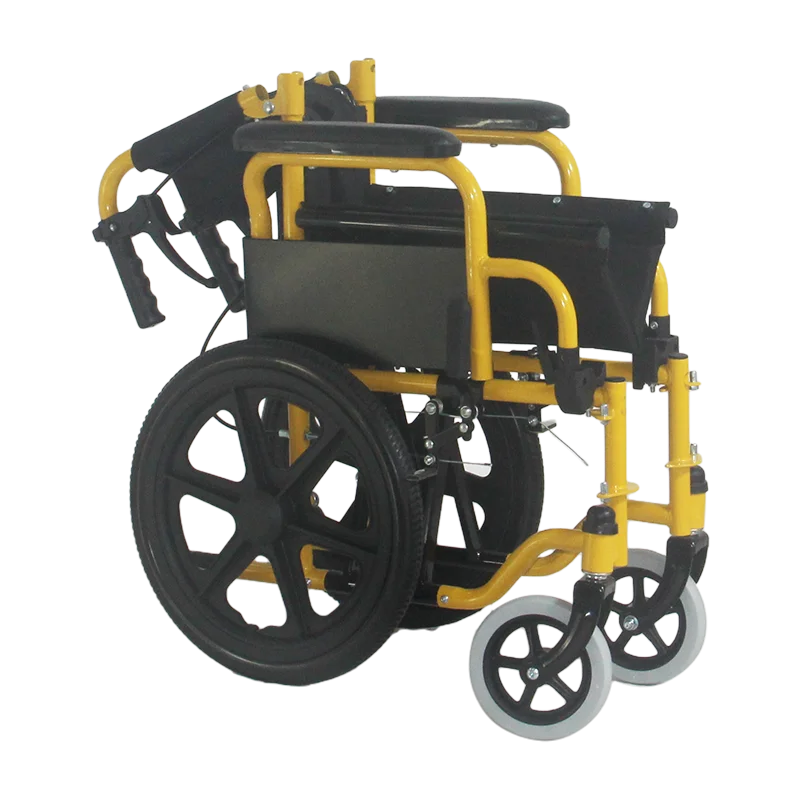 Detachable Mobility Aid for Children with Powder Coated Steel Frame Manual Wheelchair with 16 Inch Rear MAG Wheels with PU Tyre