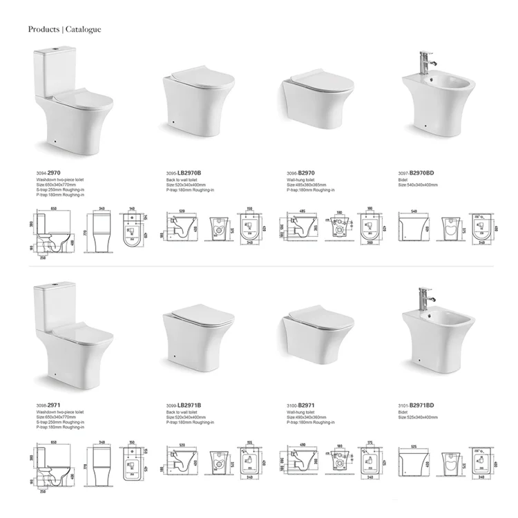 Australian ceramic two-piece floor mounting P trap tornado wc bathroom watermark rimless toilets