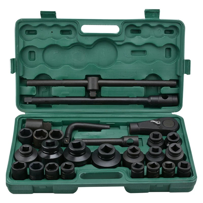GoodKing 26 Pcs 3/4 Inch Drive Heavy Duty sleeve set Black Impact Wrench Socket Set For professional Auto Car Repair Tools kit