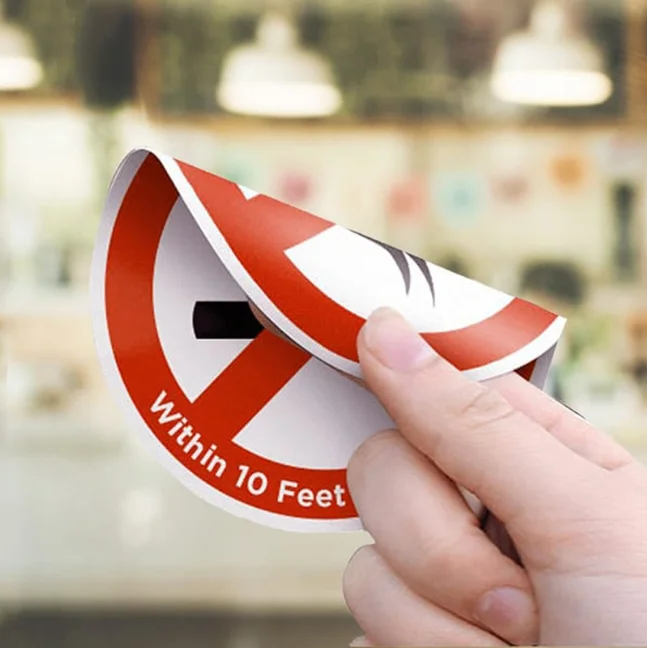 Custom Removable No Glue Double Side Look Static Cling Decals Waterproof Window Vinyl Stickers