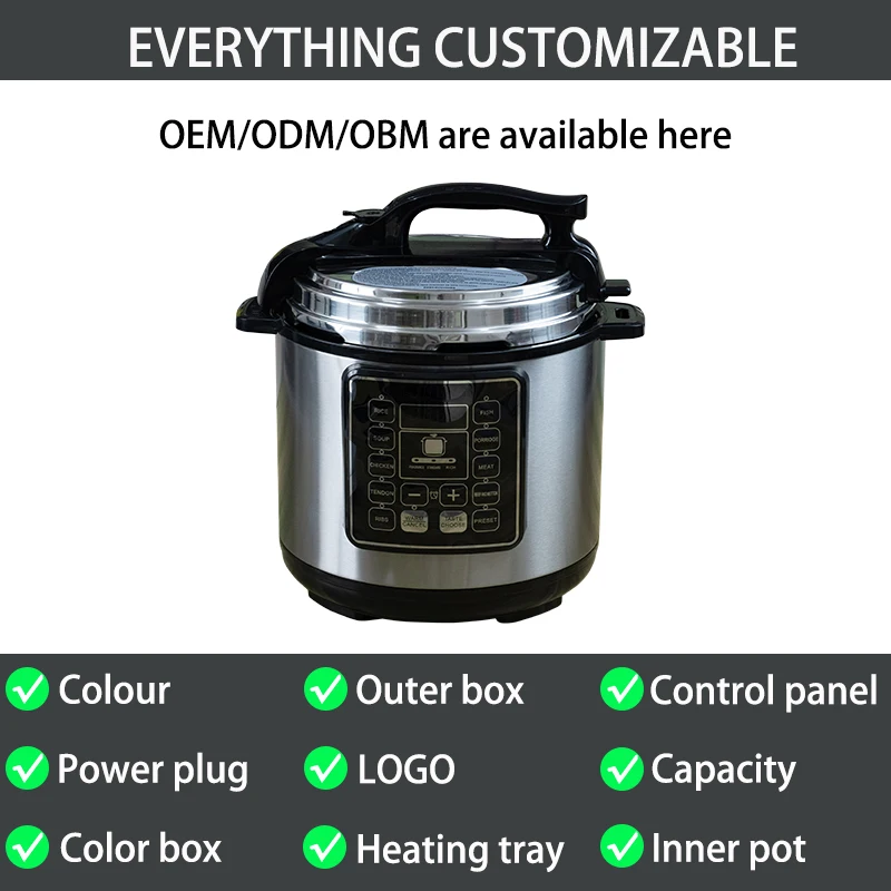 OEM/ODM 2024 stainless steel non stick hot sale Digital Electric Multi Cooker 5L 6L Electric Pressure Cooker
