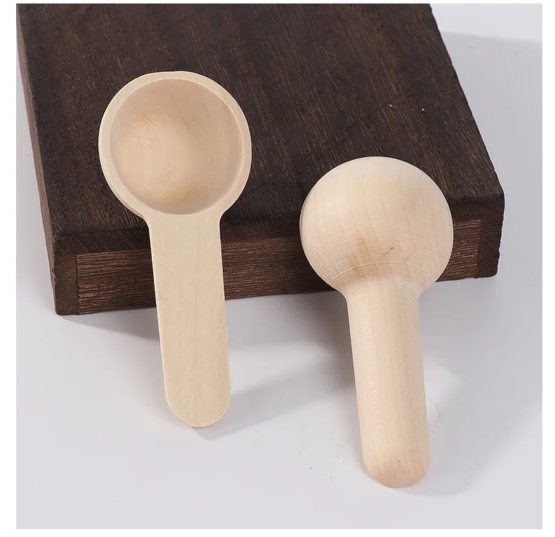 Factory Custom Branded 5g Measuring Scoop Reasonable Price Disposable Edible Mini Wooden Ice Cream Honey Coffee Small Spoon