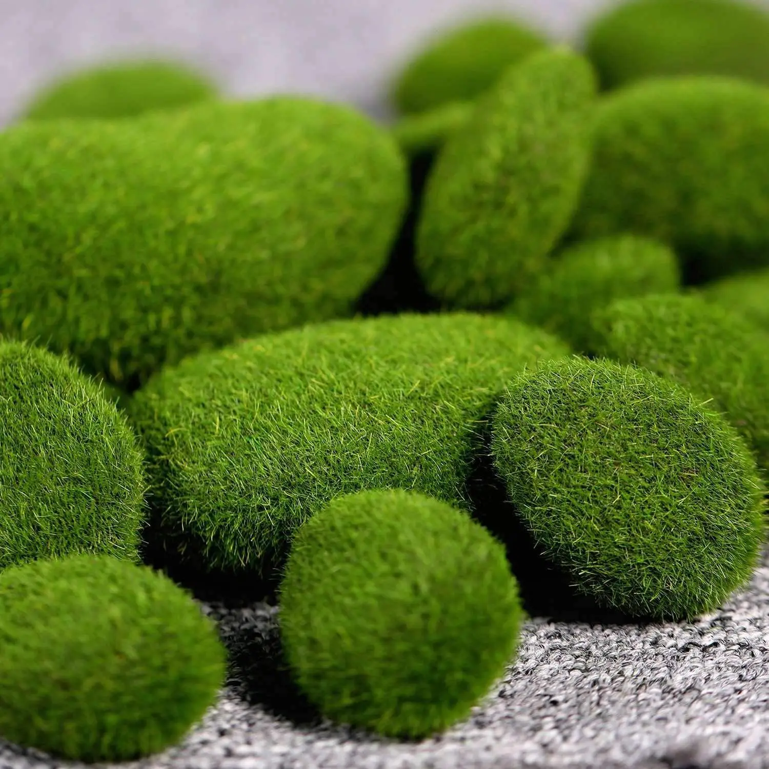Artificial Moss Rocks Decorative Faux Green Moss Covered Stones