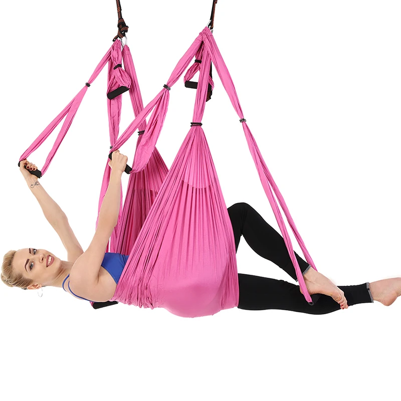 Nylon Lightweight Portable Double Yoga Hammock Aerial Yoga Suspension Sling Yoga Swing Training Set