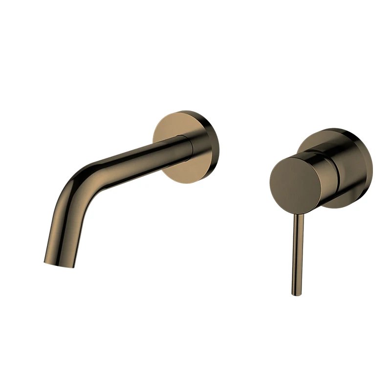 Watermark Matte Black Brass Bathroom Faucet modern wall bathroom round concealed basin faucet