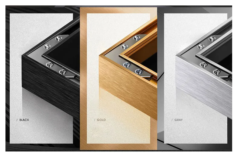 Customized 8x10 Inch Metal Picture Frame, Aluminum Gold Photo Frame for Picture Diy Assemble Wall Hanging Frame