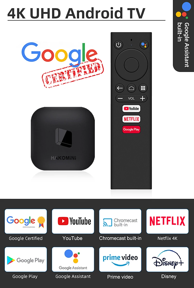2022 новейший Сертифицированный google ATV android 9 0 s905 y2 чипсет с поддержкой dual wifi BT4.2 HAKO Мини Смарт ТВ бокс