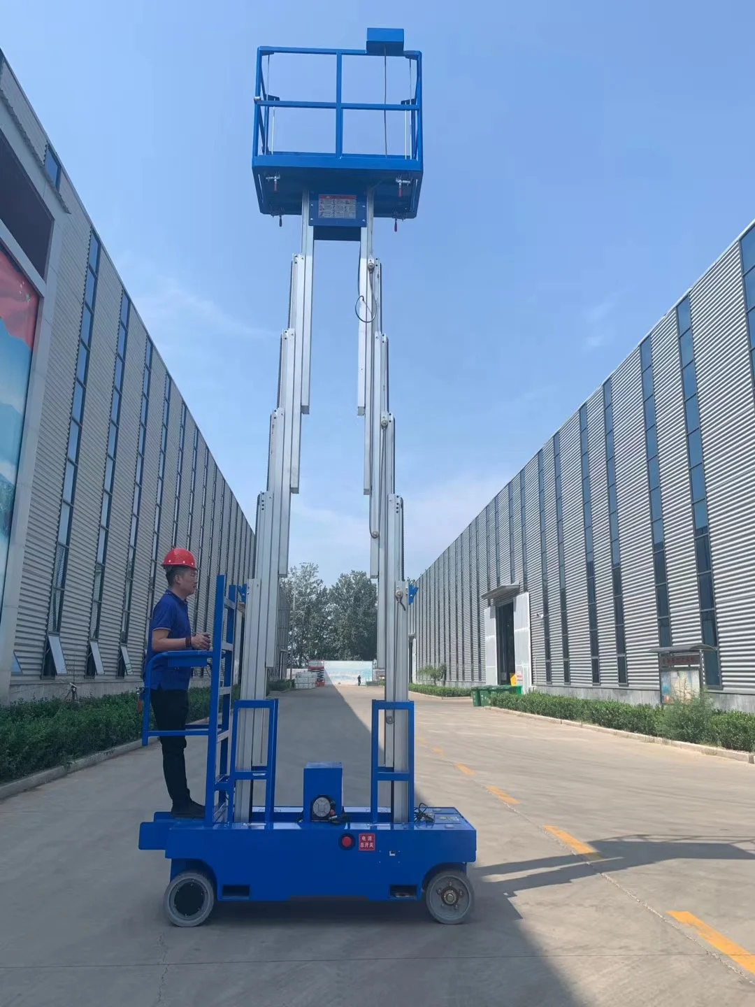 6m 8m 10m 12m man lift push around vertical mast lift single mast aerial work platform lift table
