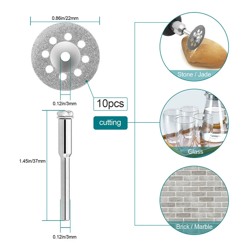 ALPHA 60PCS Diamond Cutting Disc Cutting Metal Wood Copper HSS Mini Circular Saw Blades Set