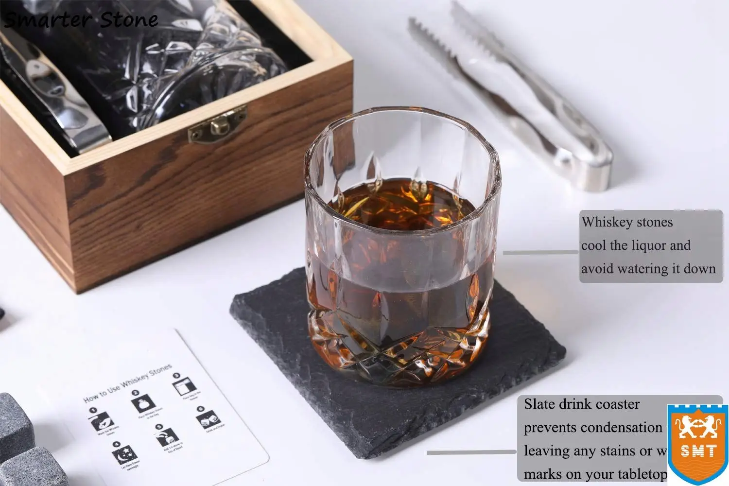 Natural Whiskey Stones Sipping Ice Cube Wine Stone Whisky Rock Cooler Barware Tool in gratin for Bar Accessories