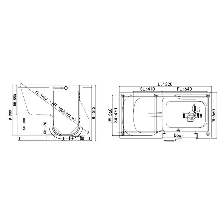 Factory Low Threshold Sitting Bath Therapeutic Aromatherapy jacuzzies walk in tub shower