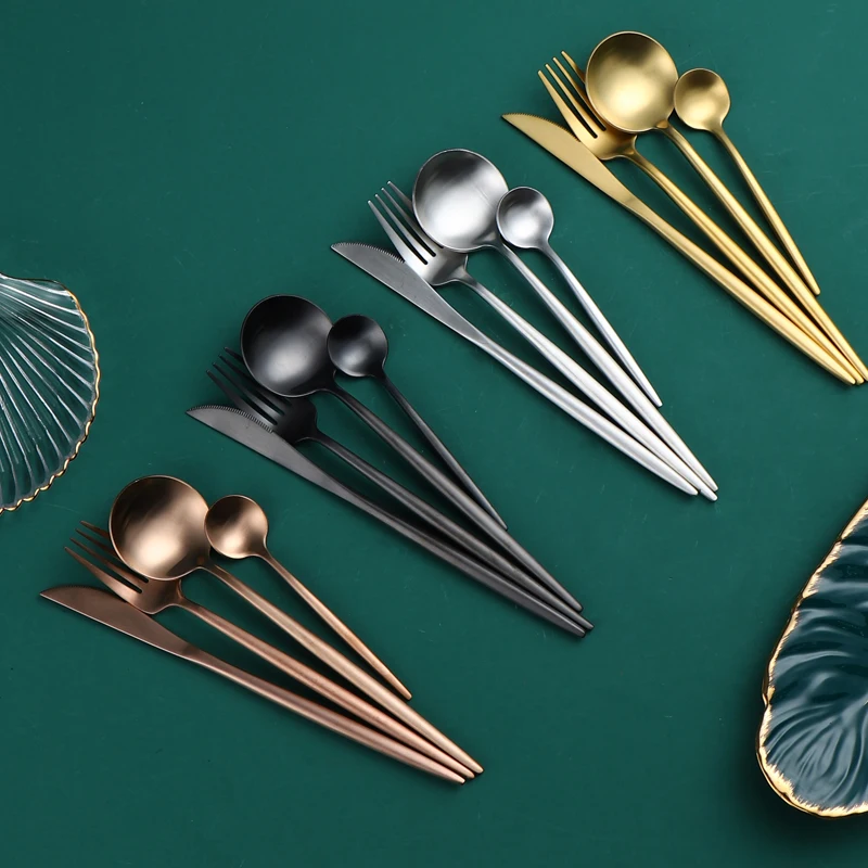 High quality Stainless Steel Plated gold Wedding Flatware set Stainless Steel Wedding golden Cutlery Set